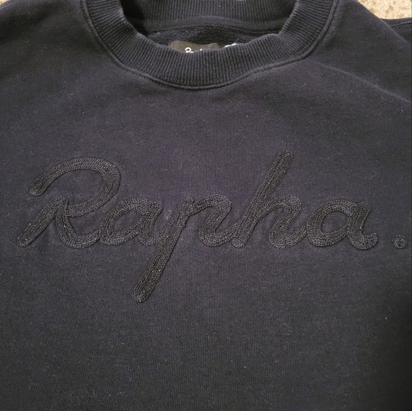 Rapha Logo Sweatshirt Men's Small Black 3d Print Spell Out Monochrome Pullover - Picture 4 of 9